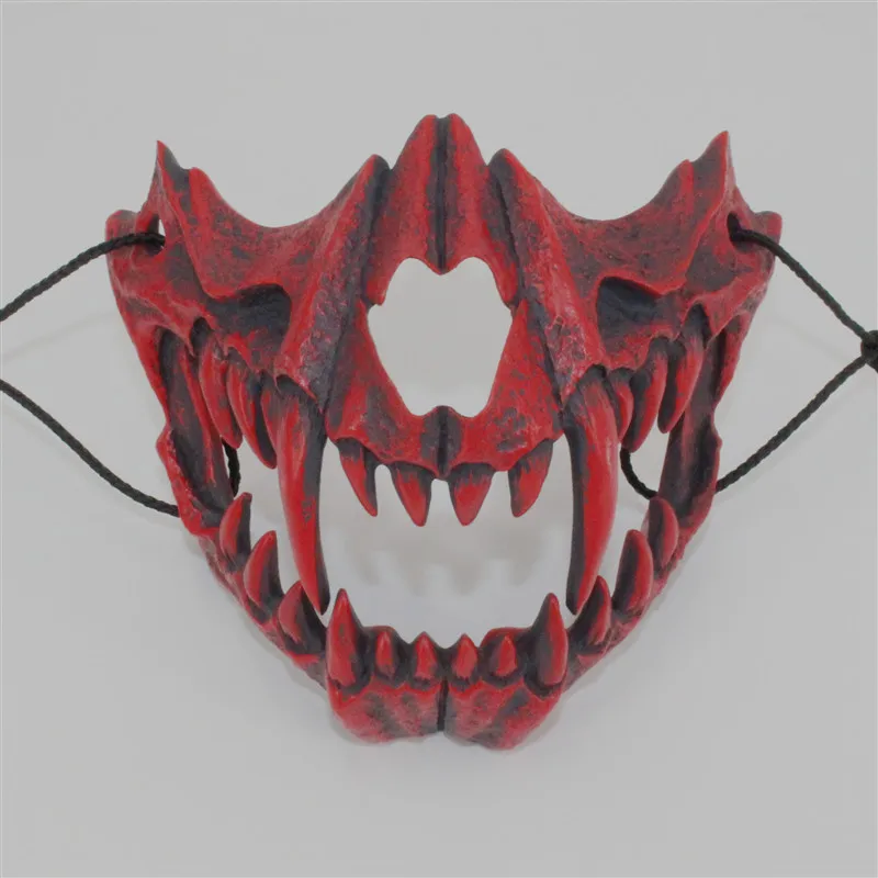 Япония Хэллоуин Косплей смолы Дракон Бог якша 2D ужас животных Тема вечерние череп лицо Маскарад страшная пародия маска