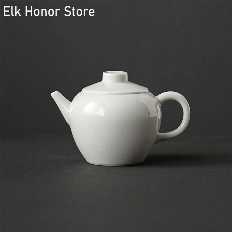 185ml White Jade Porcelain Tea Maker Pot Dehua Mutton Fat Jade Ceramic