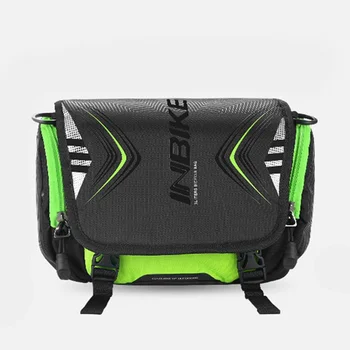 

INBIKE Waterproof Large Capacity Bicycle Front Bag Bike Handlebar Basket MTB Pannier Frame Tube Cycling Bag Black&Green