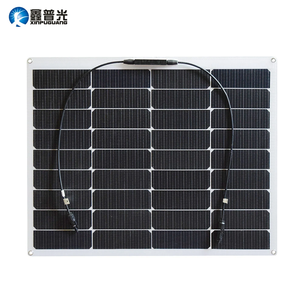 

Xinpuguang Solar Panel Battery 60W 18V Flexible New Efficient Solar Cell for 12V System DIY RV Car Marine Boat Home Charge