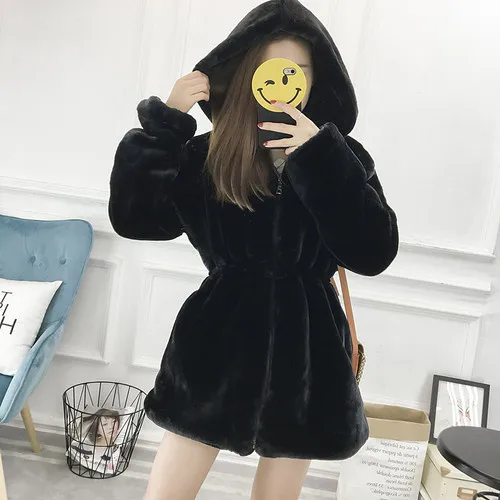 

Haining 2018 Autumn And Winter New Style Double Purpose Rabbit Fur Coat Mid-length off Season Special Offer Fur Women's