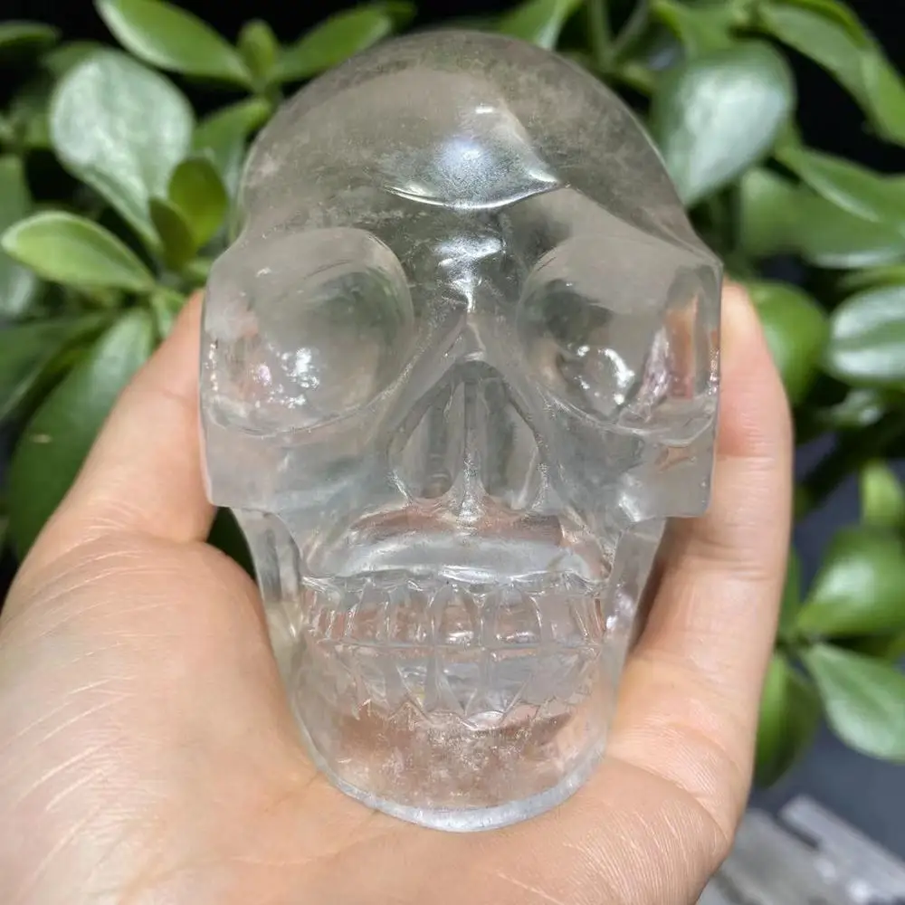 800-1000 г Большой Череп натуральный кристалл черепа Высокое качество Пикассо яшма череп для исцеления - Цвет: clear quartz