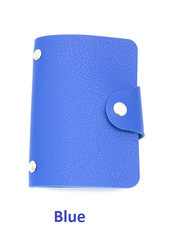 Blue Бизнес-держатель для карт из искусственной кожи для мужчин и женщин, держатель для банковской кредитной карты, сумка для ID карты, кошелек, свяжитесь со службой поддержки клиентов, чтобы получить бесплатно - Цвет: Blue