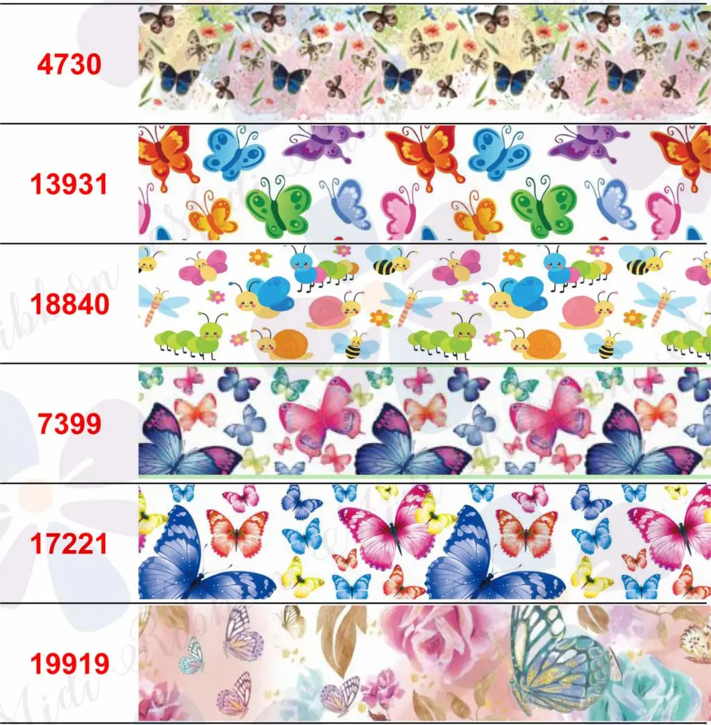 16 мм 75 Цветная Бабочка серия музыкальные ноты цветок печатная Grosgrain/Foe лента DIY