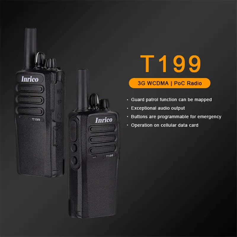 

Портативная рация Inrico T199 Zello app с поддержкой Gps, GSM, WCDMA