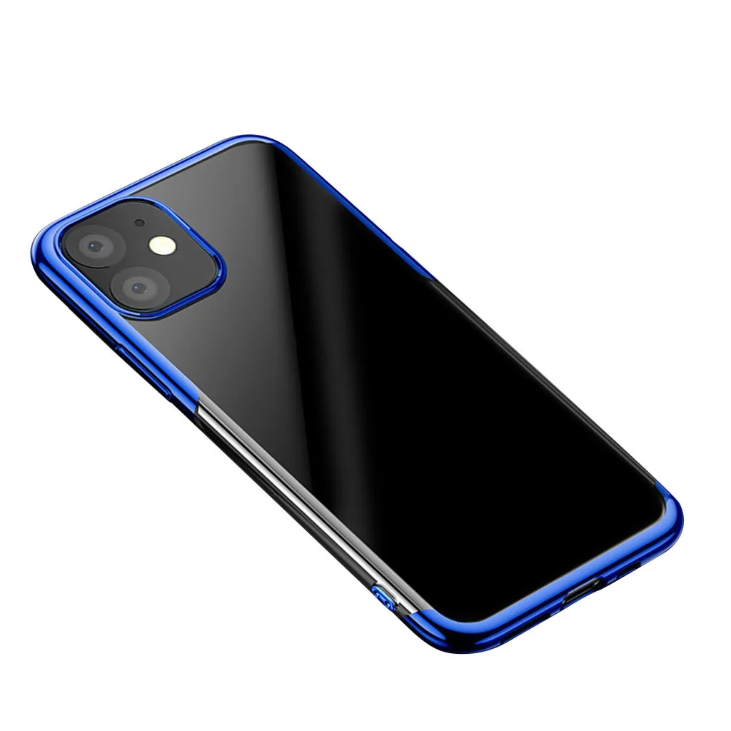 Для iPhone 11 чехол Ультратонкий Прозрачный мягкий ТПУ покрытие амортизация противоударный бампер прозрачный силиконовый чехол для телефона чехол - Цвет: Blue