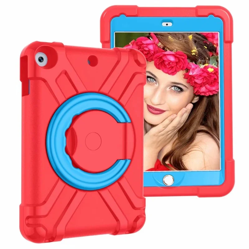 Red and Blue Чехол для Apple iPad 10,2, вращающийся на 360 градусов, ударопрочный, сверхпрочный, силиконовый чехол-подставка для iPad 10,", 7-го поколения, чехол - Цвет: Red and Blue