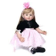 60 см мягкая силиконовая кукла для новорожденной девочки Lifelke, виниловая кукла для новорожденной маленькой принцессы, куклы для девочек, подарок на день рождения, игровой домик