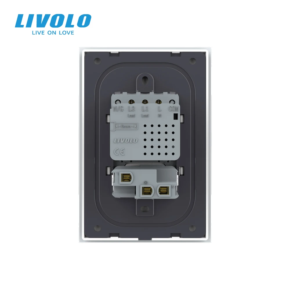 

Livolo US AU Standard 67.mm Wall Touch Switch,2Way Remote Control,white crystal glass,plastic key button,with Brazil usb plug