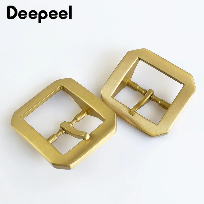 Deepeel 40mm Stainless Steel Solid Brass Belt Buckles Pin Cowboy for Men Jeans Accessories DIY Leather Craft Fit 3.7 3.9cm Belts| |