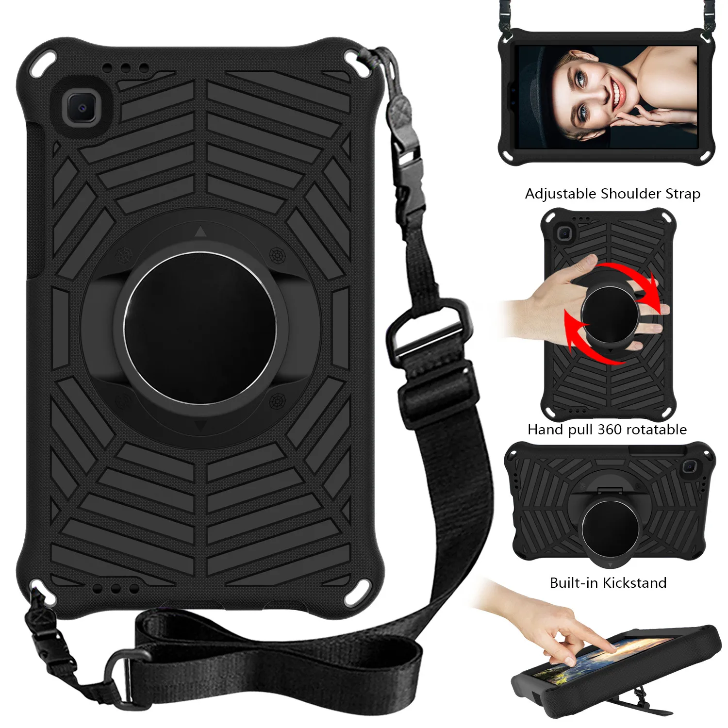 Kids Safe EVA Tablet Case For Samsung Galaxy Tab A7 Lite 8.7 2021 SM-T220 T225 Galaxy Tab A7 10.4 SM-T500 Shoulder Strap Cover