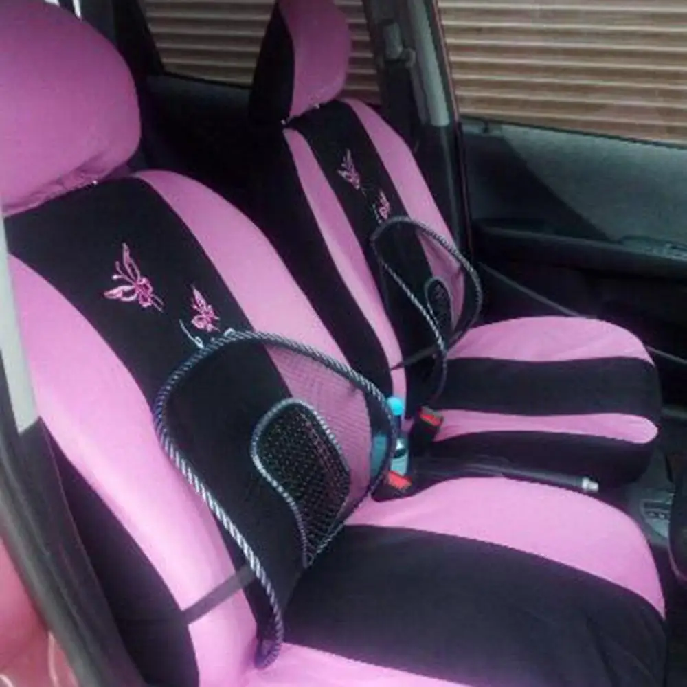 Чехол для сиденья автомобиля фиолетовый розовый Бабочка вышивка Подходит для женщин 4 шт. 9 шт. комплект композитный губка внутри