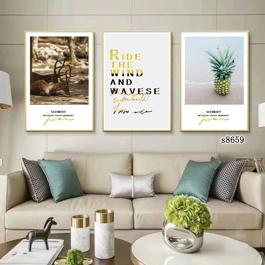 Набор из 3 предметов Постер в скандинавском стиле Картина на холсте с цветами