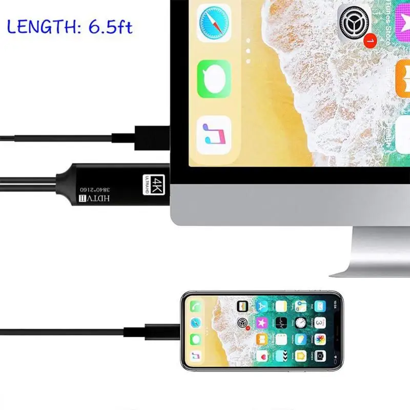 A5-40 HD кабель HD видео конвертер 8Pin в 4 к 60 Гц HDMI цифровой видео кабель же экран устройства адаптер для iPhone iOS10.0