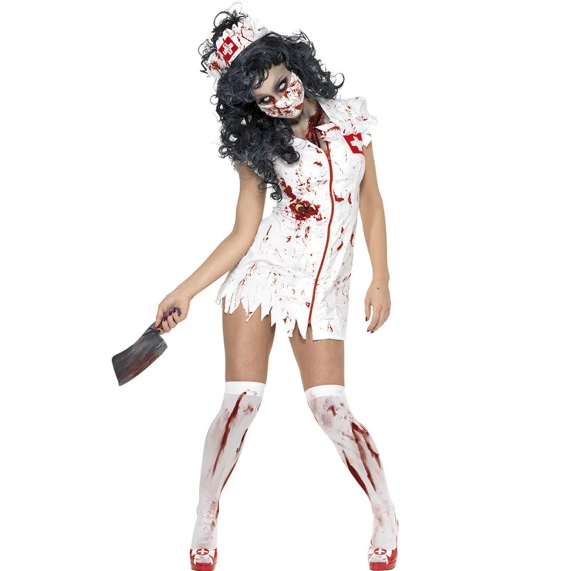 Костюм на Хэллоуин, для взрослых, рваные, сексуальные, страшные костюмы мумии, крови, сексуальные костюмы медсестры для женщин, косплей, костюмы зомби
