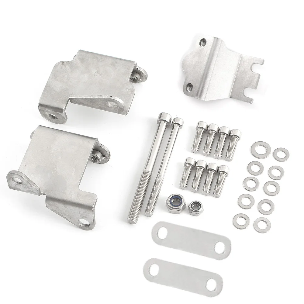 Мотоцикл серебристый из нержавеющей стали Нижняя защита двигателя бампер рамка