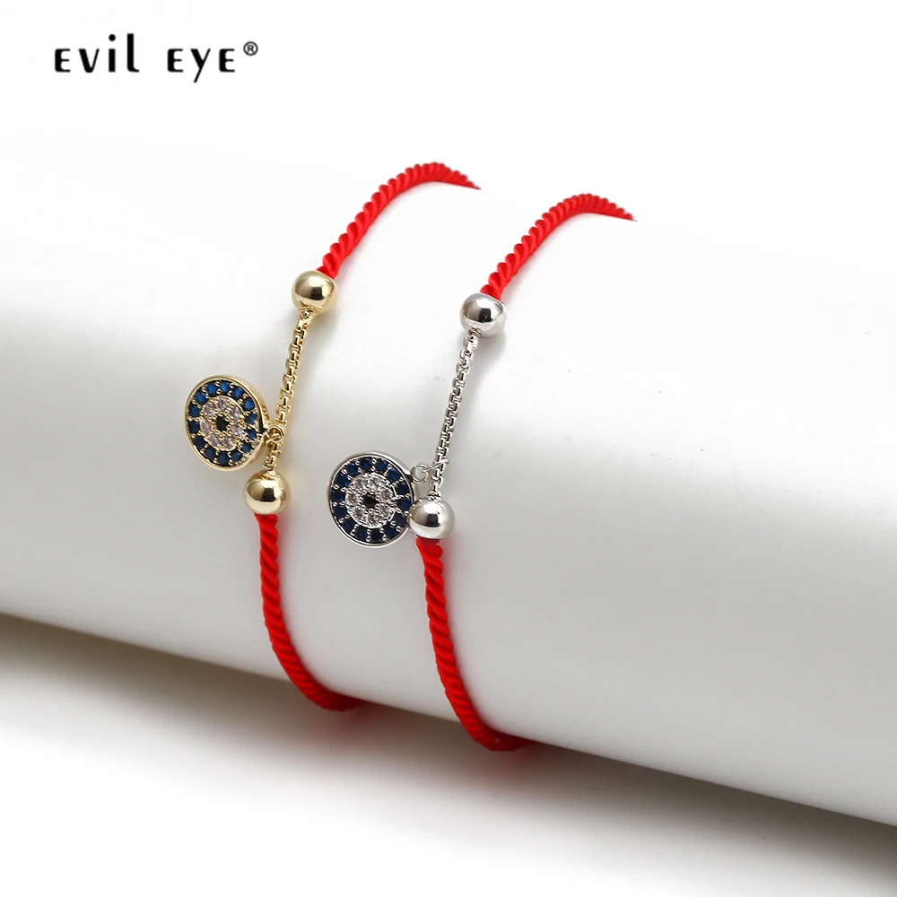 Evil Eye Red Rope Turco Evil Eye Charm Bracelet Bracciale Regolabile Color Oro Argento Gioielli Di Moda Per Donne Ragazze Be207