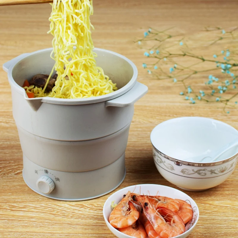 

220V Foldable Electric Kettle Silicone Foldable Portable Travel Camping Water Kettle Foldable Rice Cooker Electric Frying Pan EU
