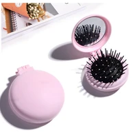 Mini Pocket Mirror Cute Massage Folding Mirror with Comb Portable Pocket Small Travel Girl Hair Brush with Mirror Styling Tools 1