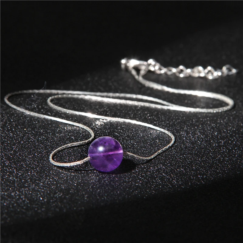 

Vinswet 2019 bead Necklaces Women Men Snake Chain Natural stone Pendant Necklace For Women Female Friendship Jewelry Gift