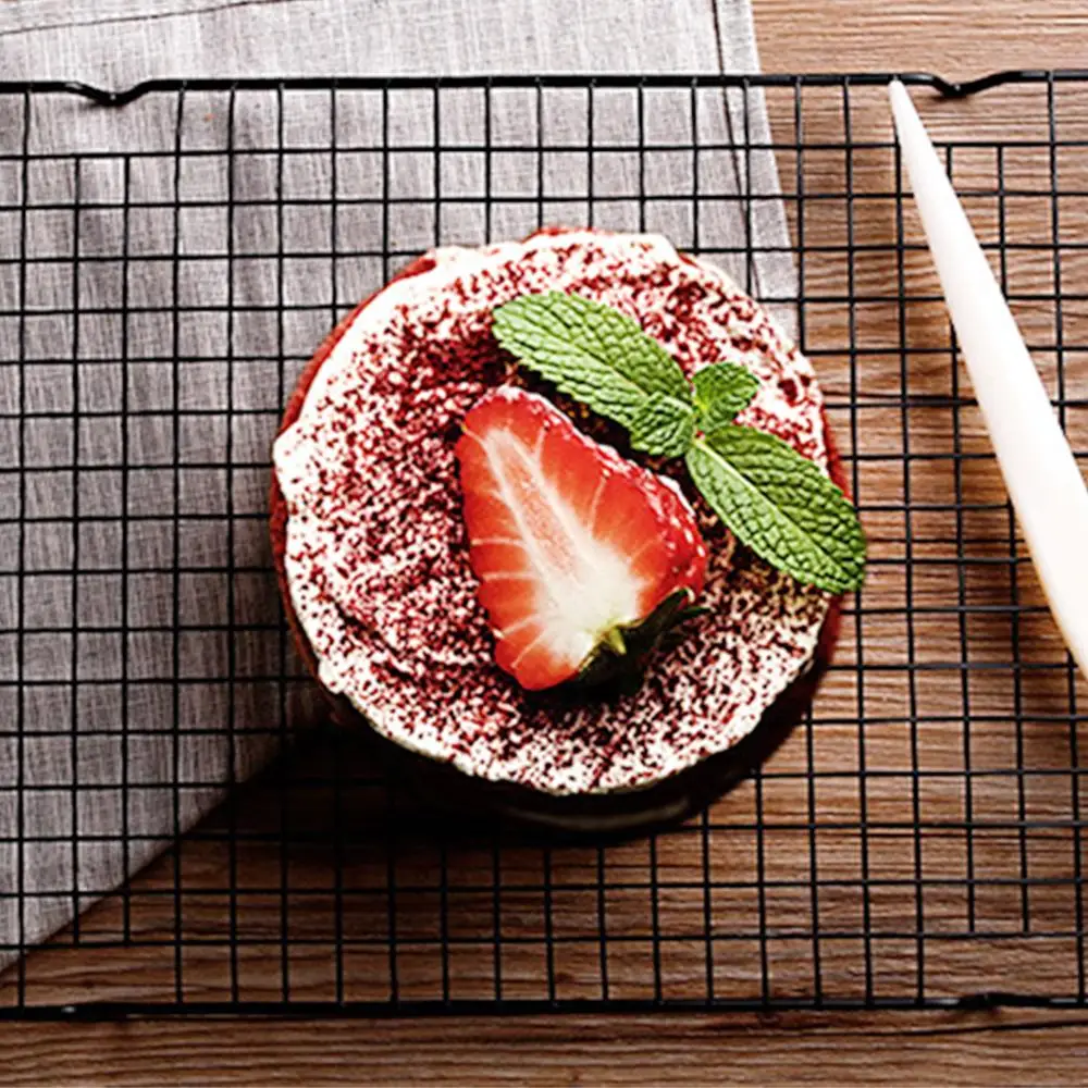 Stainless Steel Wire Grid Cooling Tray Cake Food Rack Oven Kitchen Baking Pizza Bread Barbecue Cookie Biscuit Holder Shelf L1