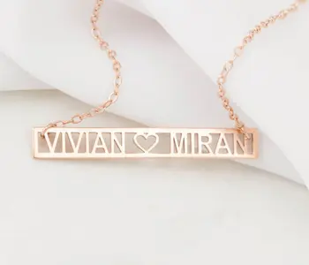 

Personalized Cut Out Bar Necklaces For Women Custom Make Name Necklace Kids Nameplate Jewelry Collier Femme Bijoux Sister Gifts