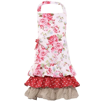 

Cotton Canvas with Flounces Kitchen Home Cooking Apron