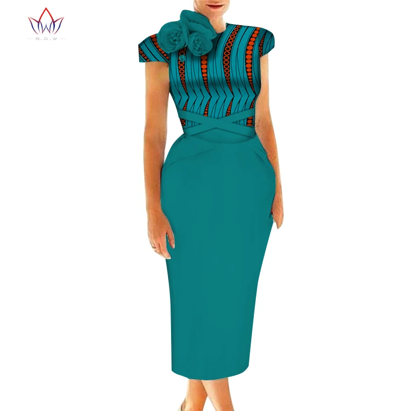 Vestidos африканские женские платья 2019 Новая мода 3 роза на плече африканская одежда Дашики Плюс Размер Сексуальные вечерние платья WY5239