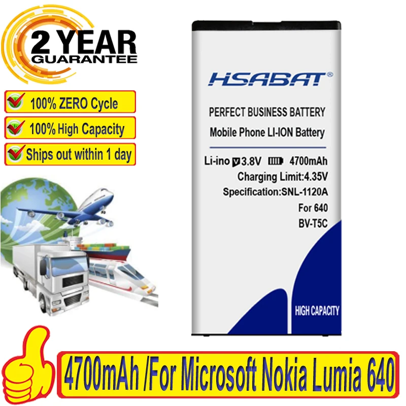 HSABAT 4700mAh BV-T5C для Microsoft Nokia Lumia 640 RM-1109 RM-1113 RM-1072 RM-1073 RM Lumia640 аккумулятор | Мобильные