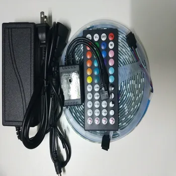 

5050 RGB Color Changing LED Strip Lights Kits Music Sync, 16.4FT Waterproof Tape Light with Remote Controller and 12V 5A Adapter