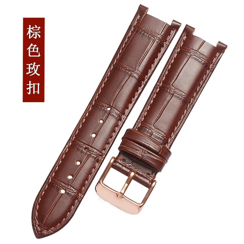 Brown Rose Ремешок для часов 20*12 мм из натуральной кожи ремешок для часов MK 2280 2277 2281 2425 2290 ремешок для часов черный - Цвет ремешка: Brown Rose