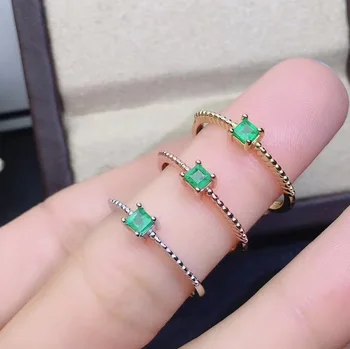 

100% Natural And Real Emerald Ring Gemstone Wedding Engagement Rings for Women Fine Jewelry Gift Wholesale