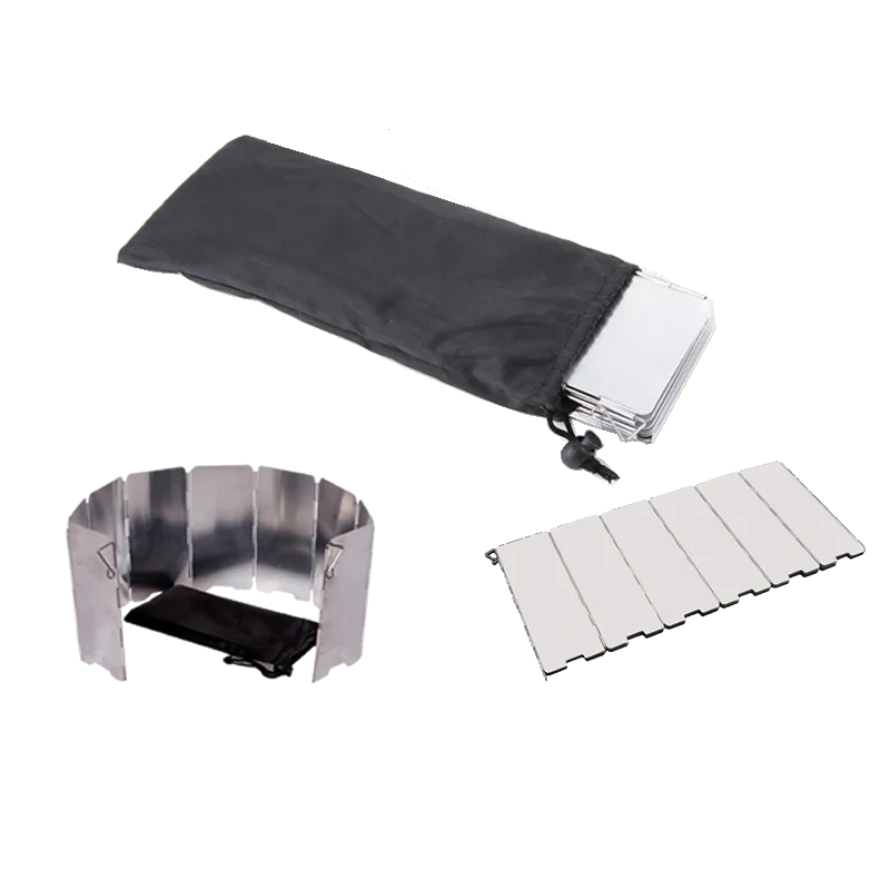 

10 Pc Outdoor Gas Stove Wind Shield Foldable Camping Cooking Burner Windproof Screen Aluminium Alloy Picnic Stove Windshield