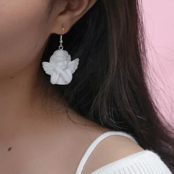 

Cute Baroque Wing Pendant Drop Earring Vintage Angel Drop Earrings Punk Jewelry For Cool Women Girl Friendship Gifts E613