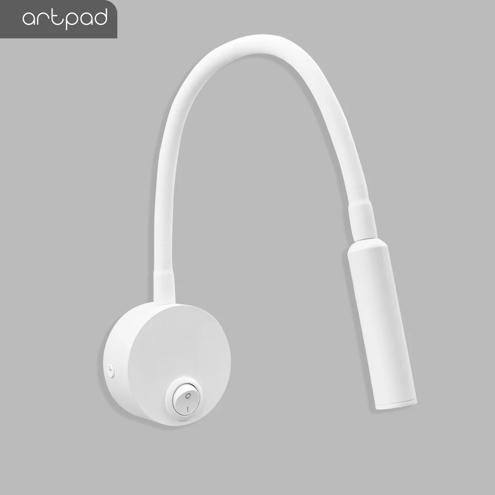 Artpad мини складной белый настенный светодиодный кнопочный выключатель 360 °