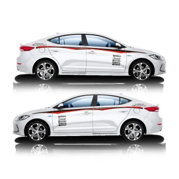 Автомобильный Стайлинг, Спортивная Автомобильная наклейка для hyundai SANTAFE ELANTRA, внешняя наклейка на кузов, виниловая пленка для автомобиля - Название цвета: white car