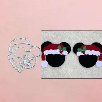 

Mickey Minne Christmas hat Metal Cut Dies Stencils for Scrapbooking Stamp/photo album Decorative Embossing DIY Paper Cards