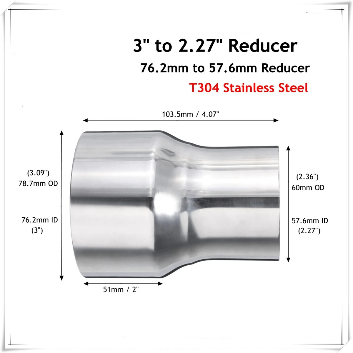 2.75 To 3 Inch Exhaust Adapter Car Reducer Connector 2.75 ID To 3 OD Exhaust Exhaust Pipe Adapter