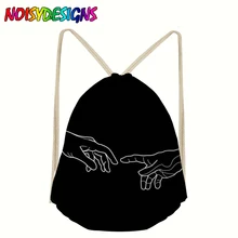 Бесшумный дизайн, новая мода, женский рюкзак ручной работы, 3D принт жестов, для путешествий, мягкая женская сумка со шнурком, мужская сумка