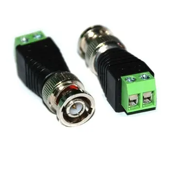 

100pcs CAT5 Cat6 UTP to Coaxial BNC Male Connector Jack Plug Balun for CCTV Camera