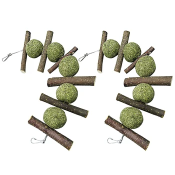 

Bunny Toys, 2 Packs of Rabbit Molar Toys, Apple Tree Branch, Guinea Pig, Hamster Molar