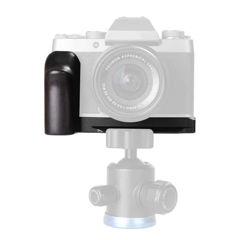WEPOTO XT200 Grip Camera Bracket Metal Quick Release Base Black Ebony Lumber Handle Compatible with Fuji XT200 GP-XT200B