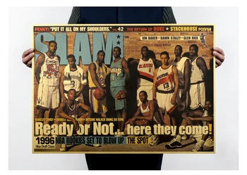 

DLKKLB Classic Retro Basketball Poster 96 GoldWarrior Vintage Kobe Art Home Decorative Painting Living Room Bedroom Wall Sticker