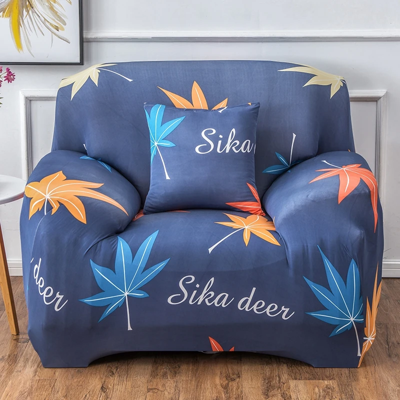 Maple Leaf Pattern Elastic Stretch Universal Sofa Covers Throw Protector Couch Corner Living Room Furniture 1/2/3/4 Seater