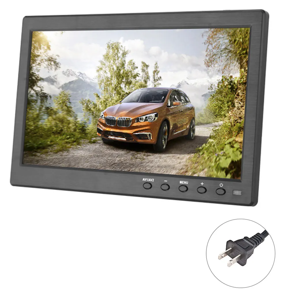 Европейская вилка 10,1 дюйма 1080P lcd HD Автомобильный экран заднего вида, запасная камера, дисплей AV/RCA/VGA/динамик HD - Цвет: Золотой