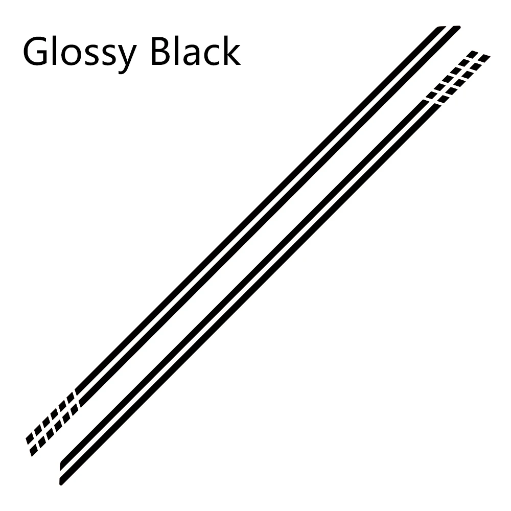 Glossy Black 2 шт. для Fiat 500 автомобильные длинные боковые полосы наклейки Виниловая пленка Авто DIY Стайлинг декоративные наклейки автомобильные принадлежности для тюнинга - Название цвета: Glossy Black