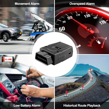 

GOT08 OBD GPS Locator GPS Car Tracker Free Installation 2G OBD Plug Real-time Vibration Alarm With History Route Free Web APP