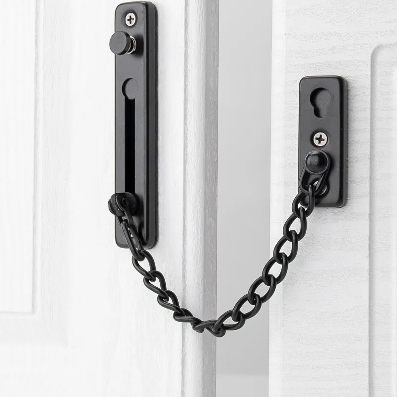 Door Chain Lock Stainless Steel Security Chain Guard Spring Anti Theft Press Heavy Duty Polished Latch Screw Guard Accessories door chain lock