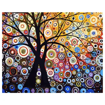 

ic Frameless DIY Hand-Painted Digital Painting Glare Tree Paint By Number Kit