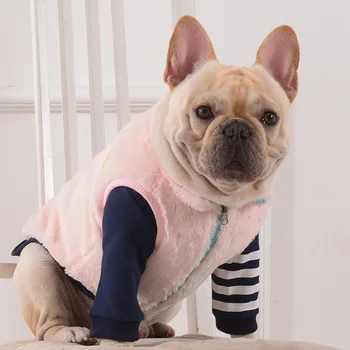 

Free shipping dog clothes pink dog vest with zipper for winter autumer warm